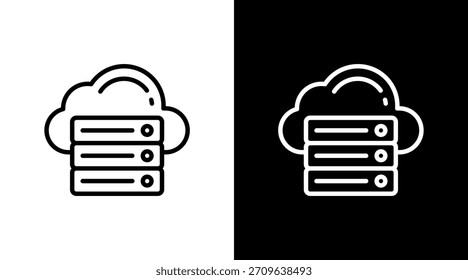 Diseño de conjunto de iconos blancos de almacenamiento en la nube