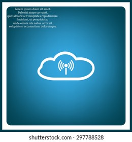 Cloud storage wi-fi network icon, vector