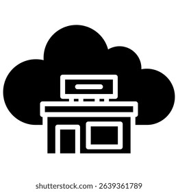 Cloud Store Icon Element For Design