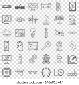 Cloud store icons set. Outline style of 36 cloud store vector icons for web for any design