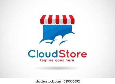 Cloud Store Logo Template Design Vector, Emblem, Design Concept, Creative Symbol, Icon