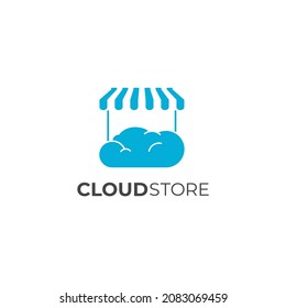 Cloud store official shop logo design concept