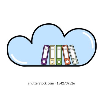 cloud for storing information. information cloud vector illustration.