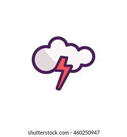 Cloud with Storm Outline Icon
