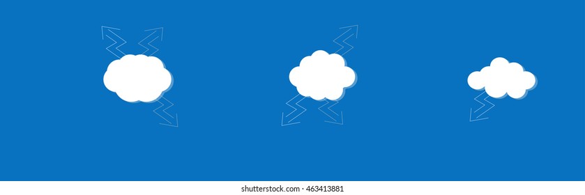 Cloud and storm pack in vector. Cloud pattern. Three clouds in the sky