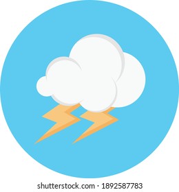 cloud storm vector flat colour icon