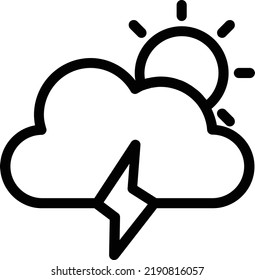 Regensymbol der Cloud-Sturmy mit Rahmenstil, Wetterzeichen und Symbol einzeln auf weißem Hintergrund
