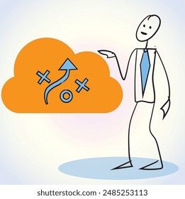 cloud strategy line art design
