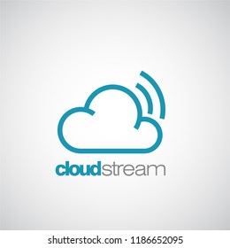 Cloud Stream Technology Color Vector Creative Logo