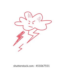 Cloud Striking With Lightning Bolts