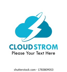 Cloud strom logo template illustration. suitable for marketing, internet, computer, website, branding, light, digital etc