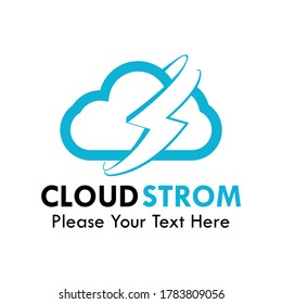 Ilustración de la plantilla del logotipo de la tormenta de nube. adecuado para marketing, internet, ordenador, sitio web, marca, luz, digital, etc