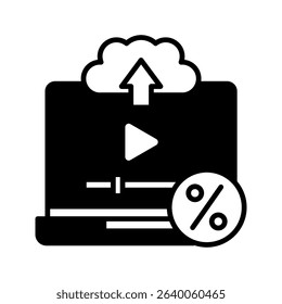Cloud Studio glyph, mini illustration icon. use for modern concept, print, UI, UX kit, web and app development. Vector related to product offering, marketing, business.