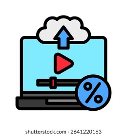 Cloud Studio outline color, mini illustration icon. use for modern concept, print, UI, UX kit, web and app development. Vector related to product offering, marketing, business.

