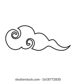 cloud style chinese isolated icon vector illustration design
