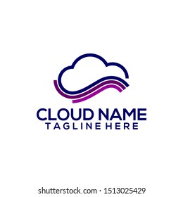 Cloud Stylish Icon Logo Symbol Template Vector