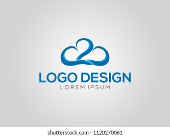 Cloud stylish logo and icons