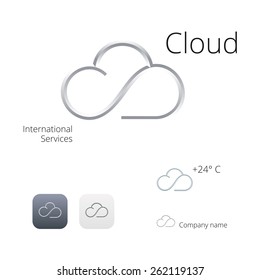 Cloud stylish logo and icons