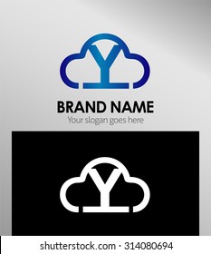 Cloud stylish logo and Y icons 