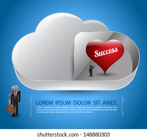 Cloud success concept, can use for business concept, object brochure,