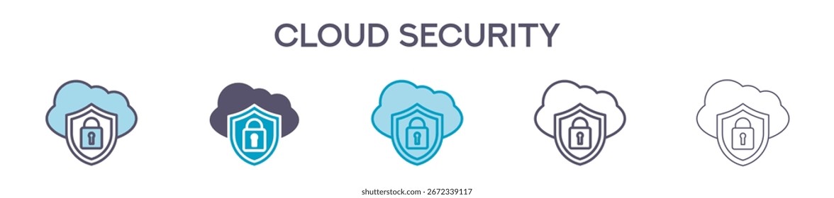 Cloud Sucurity Icon Pack For Graphic Design - Multiple Styles