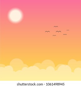 Cloud and summer landscape background