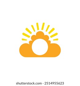 
Cloud and sun. Black weather 