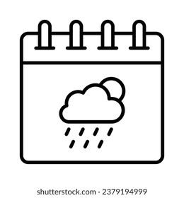 Cloud and sun with calendar showing concept icon of weather calendar