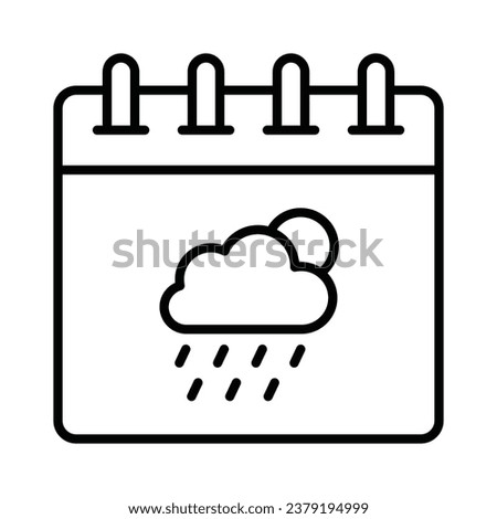 Cloud and sun with calendar showing concept icon of weather calendar