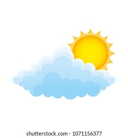 cloud with sun climate isolated icon