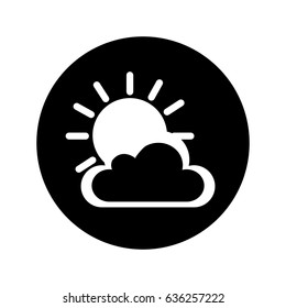 cloud with sun climate isolated icon