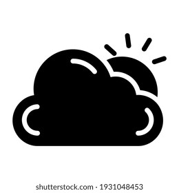 Cloud with sun depicting partly cloudy icon