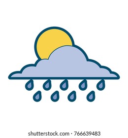 cloud sun and drops rain weather sky