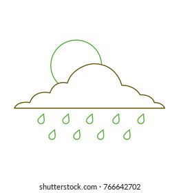 cloud sun and drops rain weather sky