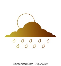 cloud sun and drops rain weather sky