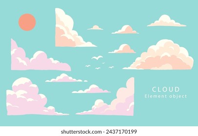 cloud and sun element.illustration vector for weather design