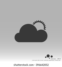 Cloud and sun. EPS 10 Flat Icon. Vector Illustration.