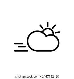 cloud with sun and fog icon 