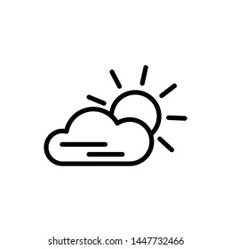 cloud with sun and fog icon 