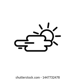 cloud with sun and fog icon 