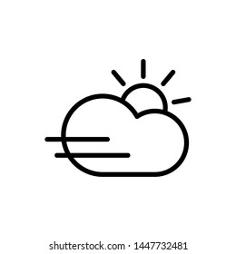cloud with sun and fog icon 
