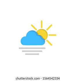 Cloud sun fog icon. Simple line, outline vector of two color weather icons for ui and ux, website or mobile application