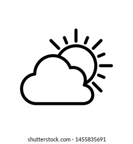 Cloud with sun  and fog icon vector