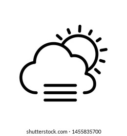 Cloud with sun  and fog icon vector