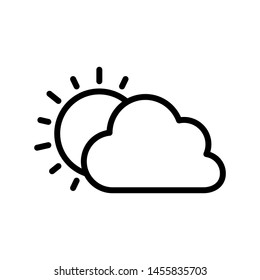 Cloud with sun  and fog icon vector