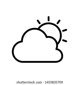 Cloud with sun  and fog icon vector