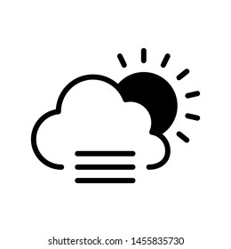 Cloud with sun  and fog icon vector