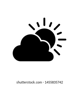 Cloud With Sun  And Fog Icon Vector