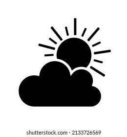 Cloud with sun and fog icon vector