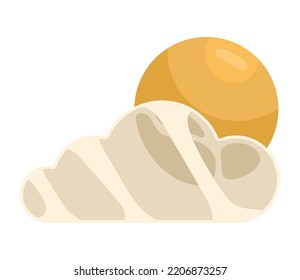 cloud and sun glassmorphism style icon